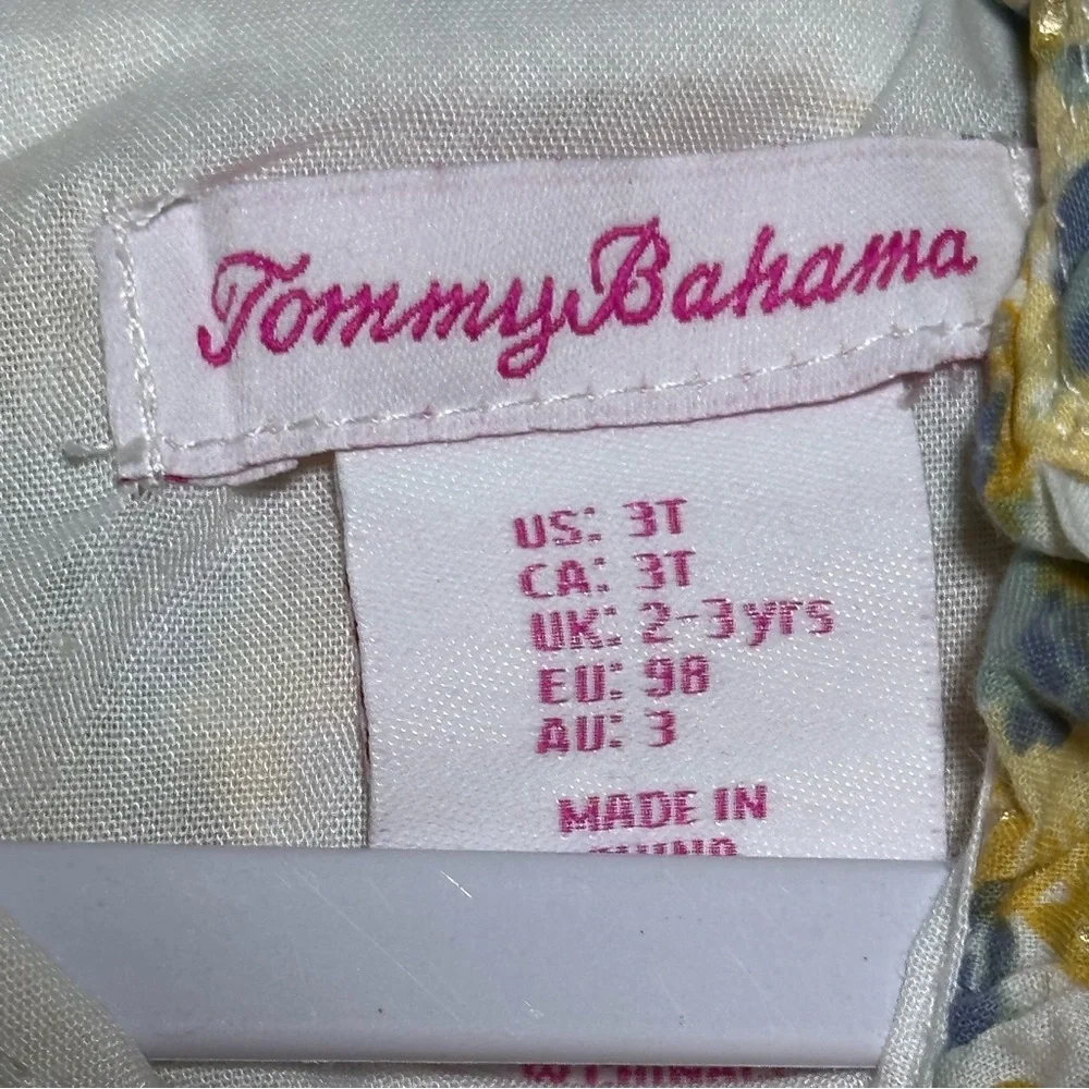 Tommy Bahama‎ Girls 3T Sunflower Dress Yellow Blue White Ruffle Summer floral